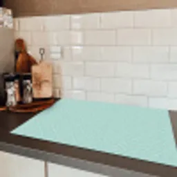 Turquoise - Patroon - Lijnen Inductie beschermer vinyl 3mm klein 276 -sfeer3