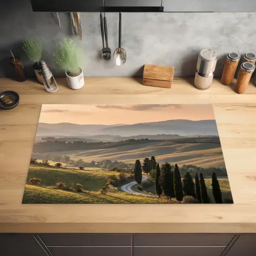 Toscaans - Landschap - Heuvels Inductie beschermer vinyl 3mm klein -sfeer5