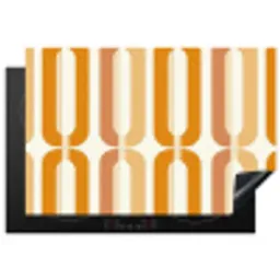 U-vorm - Retro - Oranje Inductie beschermer vinyl 3mm klein 276 -3d
