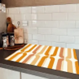 U-vorm - Retro - Oranje Inductie beschermer vinyl 3mm klein 276 -sfeer3