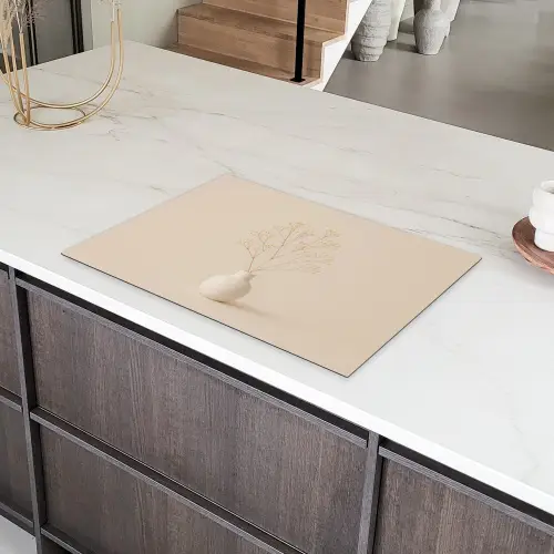 Vaas - Takken - Bloemetjes - Wit Inductie beschermer vinyl 3mm klein -sfeer8