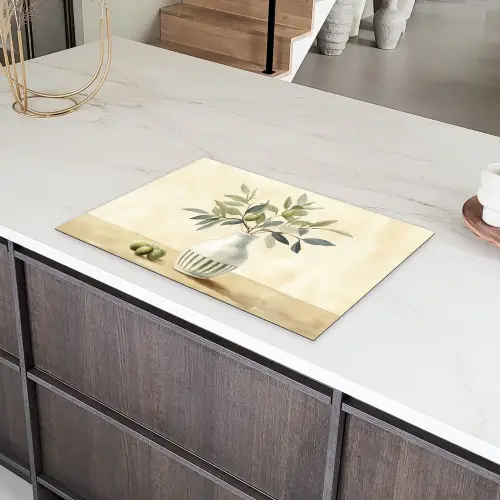 Vaas - Keramiek - Olijftakken Inductie beschermer vinyl 3mm klein -sfeer8