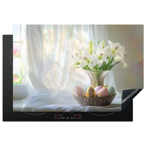 Vaas - Eieren - Bloemen Inductie beschermer vinyl 3mm klein -3d