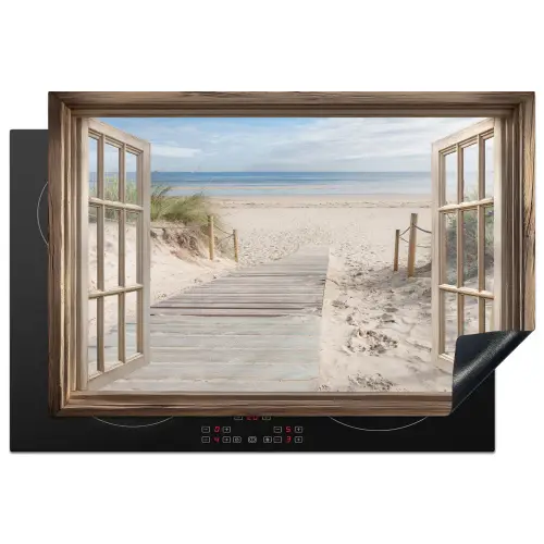 Doorkijk - Strand - Duinen - Pad - Landschap Inductie beschermer vinyl 3mm klein -3d