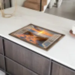 Doorkijk - Strand - Duinen - Zonsondergang Inductie beschermer vinyl 3mm klein -sfeer8