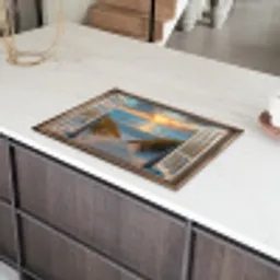 Doorkijk - Strand - Pad - Zonsondergang Inductie beschermer vinyl 3mm klein -sfeer8