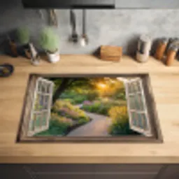 Doorkijk - Bloemen - Natuur - Zon - Pad Inductie beschermer vinyl 3mm klein -sfeer5
