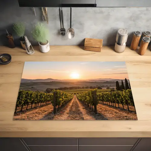 Wijngaard - Zonsondergang - Landschap Inductie beschermer vinyl 3mm klein -sfeer5