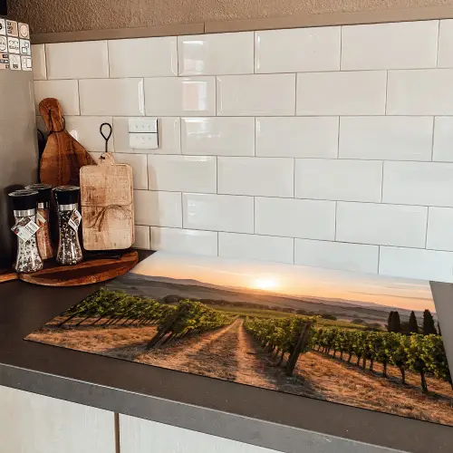 Wijngaard - Zonsondergang - Landschap Inductie beschermer vinyl 3mm klein -sfeer3