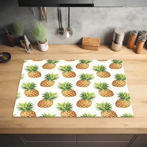Vintage - Ananas - Blad Inductie beschermer vinyl 3mm klein 276 -sfeer5