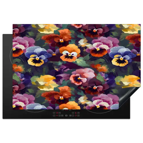 Viooltjes - Kleuren - Bloemblaadjes Inductie beschermer vinyl 3mm klein 276 -3d