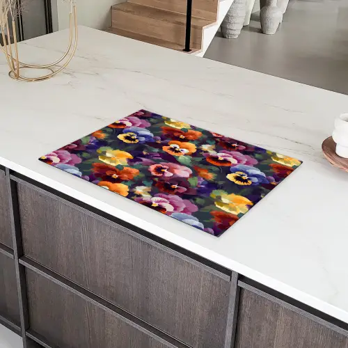 Viooltjes - Kleuren - Bloemblaadjes Inductie beschermer vinyl 3mm klein 276 -sfeer8