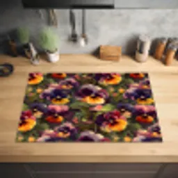 Warm - Patroon - Penseel - Viooltjes Inductie beschermer vinyl 3mm klein 276 -sfeer5