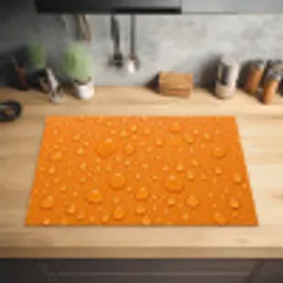 Water - Druppels - Oranje Inductie beschermer vinyl 3mm klein -sfeer5