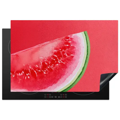 Watermeloen - Rood - Zomers Inductie beschermer vinyl 3mm klein -3d