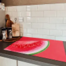 Watermeloen - Rood - Zomers Inductie beschermer vinyl 3mm klein -sfeer3