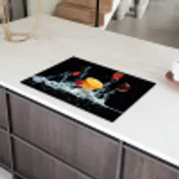 Watersplash - Fruit - Zwart Inductie beschermer vinyl 3mm klein -sfeer8