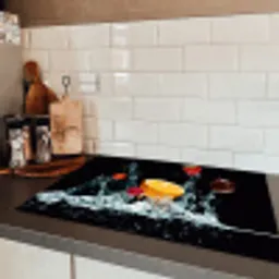 Watersplash - Fruit - Zwart Inductie beschermer vinyl 3mm klein -sfeer3
