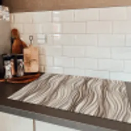 Golven - 3D - Crème Inductie beschermer vinyl 3mm klein 276 -sfeer3