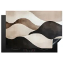 Golven - Abstract - Beige Inductie beschermer vinyl 3mm klein -3d