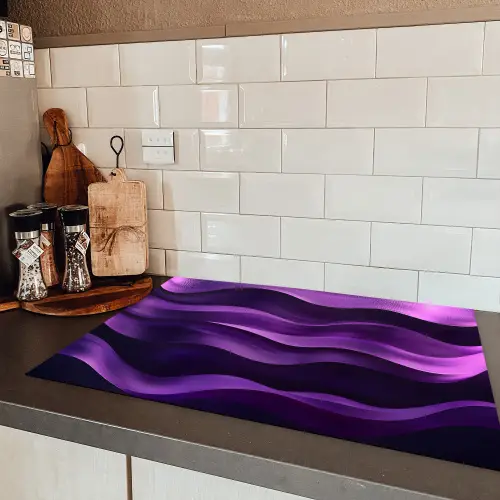 Golven - Abstract - Paars Inductie beschermer vinyl 3mm klein -sfeer3