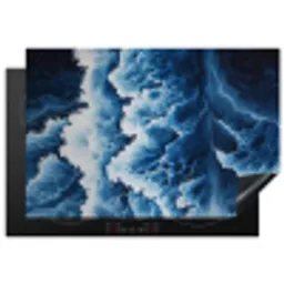 Golven - Blauw - Schuim Inductie beschermer vinyl 3mm klein -3d
