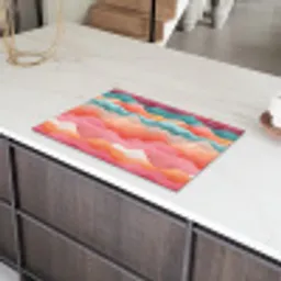 Golven - Kleurrijk - Abstract Inductie beschermer vinyl 3mm klein -sfeer8