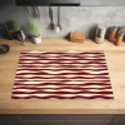 Golven - Rood - Patroon - Crème Inductie beschermer vinyl 3mm klein 276 -sfeer5
