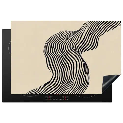Golvend - Lijnen - Abstract - Silhouet Inductie beschermer vinyl 3mm klein -3d
