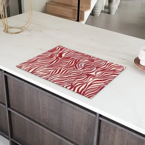 Golvende vormen - Abstract - Rood Inductie beschermer vinyl 3mm klein -sfeer8