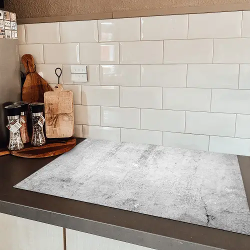 Verweerde Beton Textuur Inductie beschermer vinyl 3mm klein -sfeer3