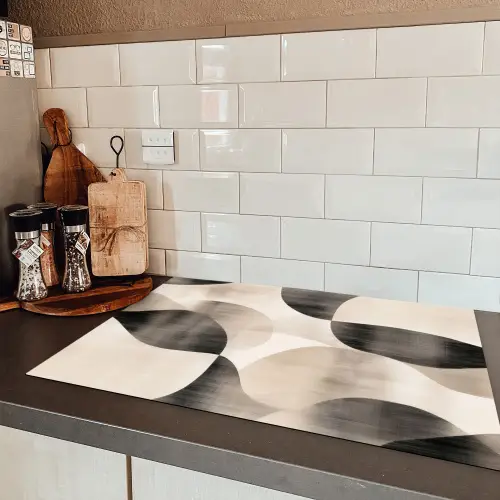 Grillige vormen - Subtiele overgangen - Dynamisch Inductie beschermer vinyl 3mm klein -sfeer3