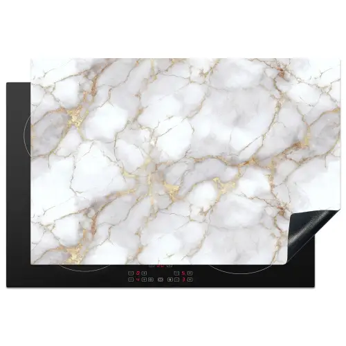 Wit - Goud - Marmer - Grijs Inductie beschermer vinyl 3mm klein 276 -3d