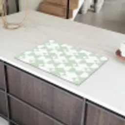 Wit - Groen - Cirkels Inductie beschermer vinyl 3mm klein 276 -sfeer8