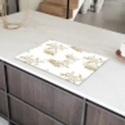 Wit - Apen - Beige Inductie beschermer vinyl 3mm klein 276 -sfeer8