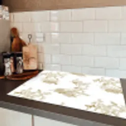 Wit - Apen - Beige Inductie beschermer vinyl 3mm klein 276 -sfeer3