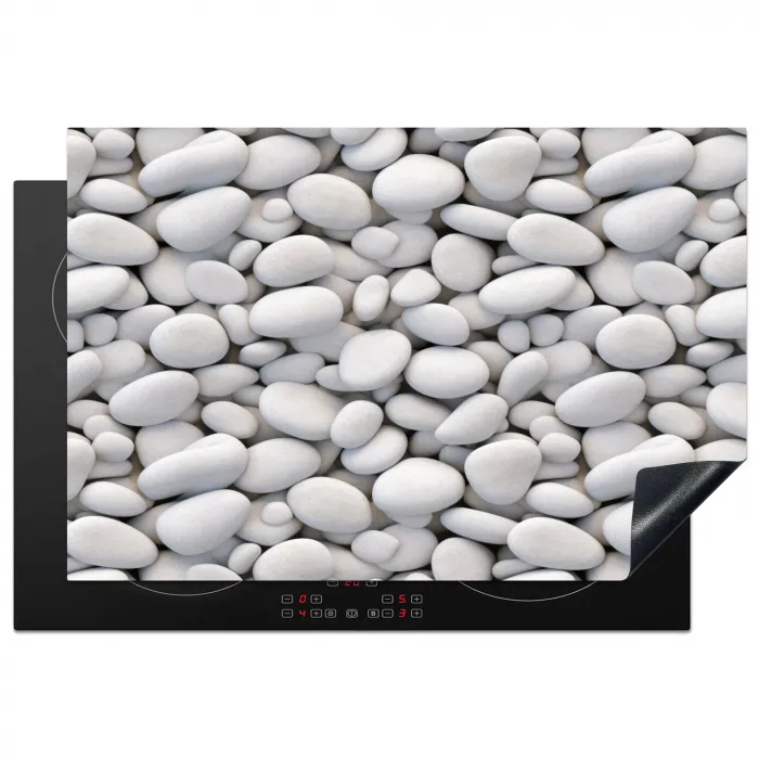 Wit - Kiezels - Egaal Inductie beschermer vinyl 3mm klein 276 -3d