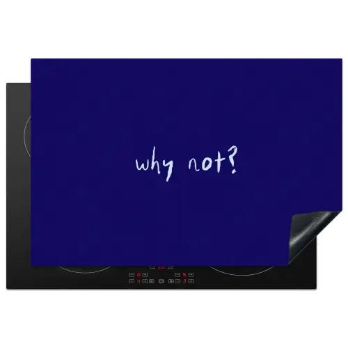 Why not - Blauw - Handgeschreven Inductie beschermer vinyl 3mm klein -3d