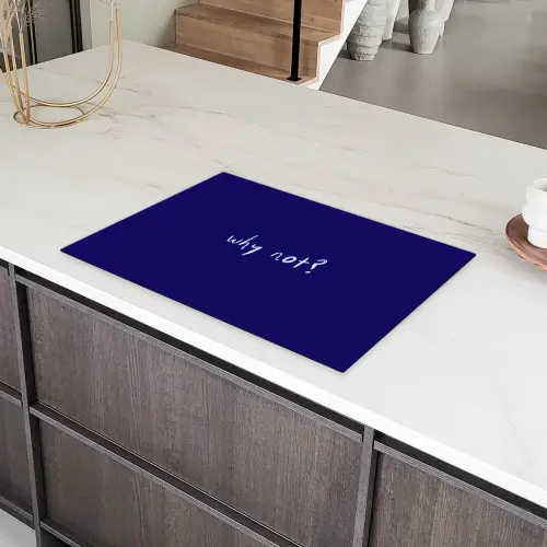 Why not - Blauw - Handgeschreven Inductie beschermer vinyl 3mm klein -sfeer8