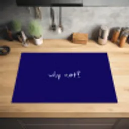 Why not - Blauw - Handgeschreven Inductie beschermer vinyl 3mm klein -sfeer5