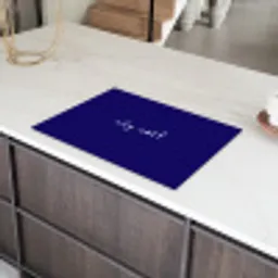 Why not - Blauw - Handgeschreven Inductie beschermer vinyl 3mm klein -sfeer8