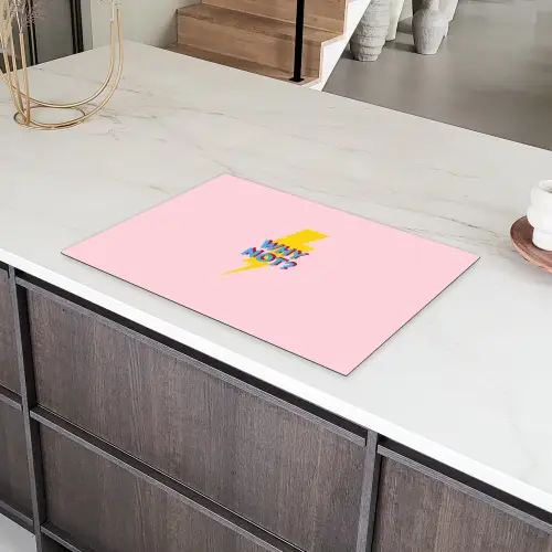 Why not - Bliksem - Roze Inductie beschermer vinyl 3mm klein -sfeer8