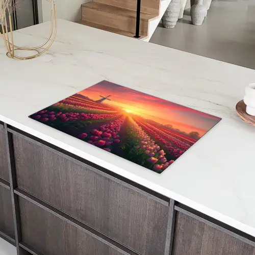 Windmolen - Zonsondergang - Landschap Inductie beschermer vinyl 3mm klein -sfeer8