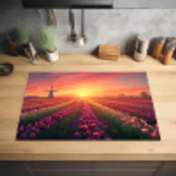 Windmolen - Zonsondergang - Landschap Inductie beschermer vinyl 3mm klein -sfeer5
