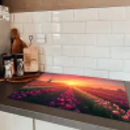 Windmolen - Zonsondergang - Landschap Inductie beschermer vinyl 3mm klein -sfeer3