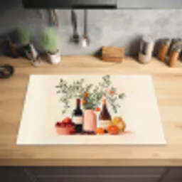 Wijnflessen - Takken - Sinaasappels Inductie beschermer vinyl 3mm klein -sfeer5