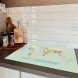Wereldkaart - Realistisch - Kaart Inductie beschermer vinyl 3mm klein -sfeer3