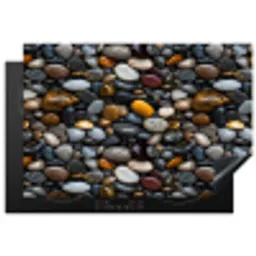 Geel - Kiezels - Glad Inductie beschermer vinyl 3mm klein 276 -3d