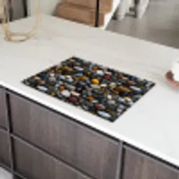 Geel - Kiezels - Glad Inductie beschermer vinyl 3mm klein 276 -sfeer8