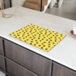Geel - Frambozen - Patroon Inductie beschermer vinyl 3mm klein 276 -sfeer8